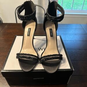 Nine West Black Beaded Heels